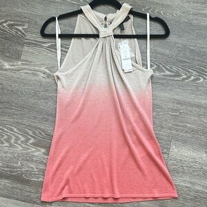 NWT White House Black Market Shimmer Ombré Halter Pullover, Size XS